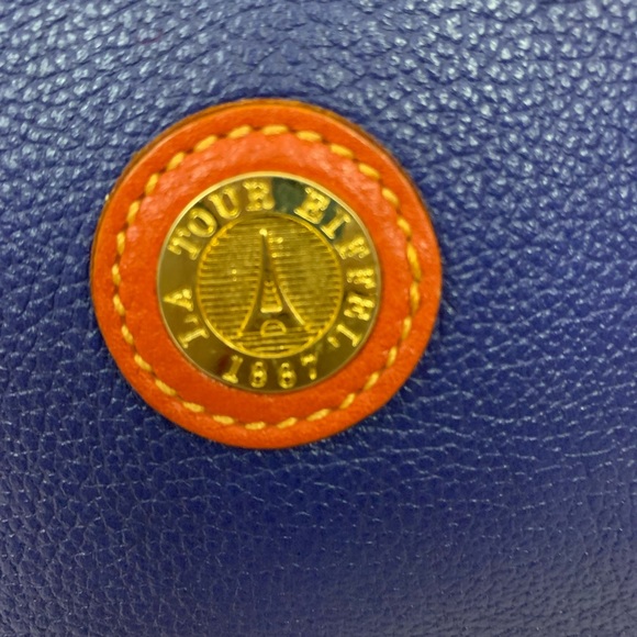 La Tour Eiffel Bag 1887 Classic Royal Blue and Tan Handbag Purse - Picture 5 of 5